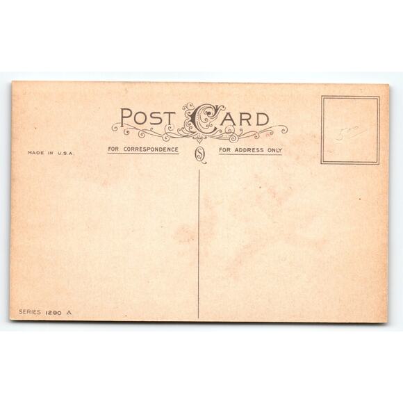 Vintage 1907-1915 Halloween Postcard Girl, Cat & Pumpkin Lithograph - Picture 2 of 2